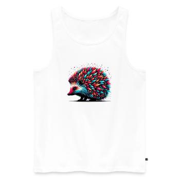 Igel - Männer Premium Bio Tank Top - Weiß - Vorne - AI Model Male 178 light (178cm)