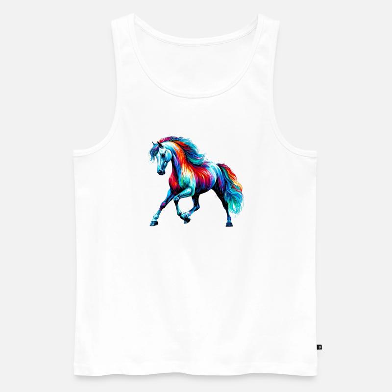 Pferd - Männer Premium Bio Tank Top - Weiß