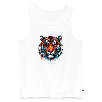 Tigre - Débardeur bio Premium Homme - blanc - Devant - Michal (187cm)