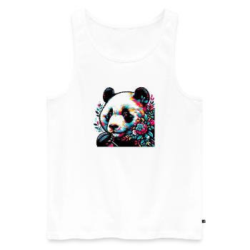 Panda - Männer Premium Bio Tank Top - Weiß - Vorne - Michal (187cm)