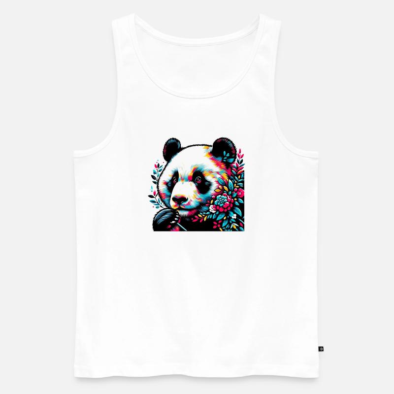 Panda - Männer Premium Bio Tank Top - Weiß
