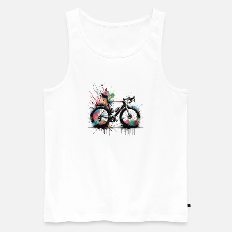 Fahrrad Sprayfarben Splash - Männer Premium Bio Tank Top - Weiß