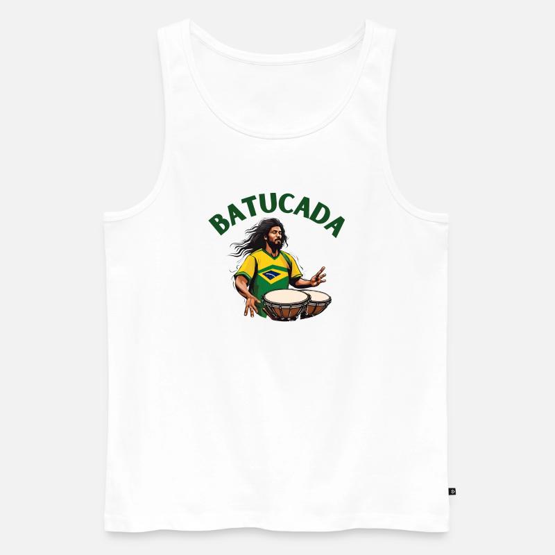 Batucada, Batucada-Spieler, Perkussion - Männer Premium Bio Tank Top - Weiß