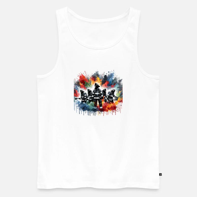 Feuerwehrhelden im Farbschauer - Männer Premium Bio Tank Top - Weiß