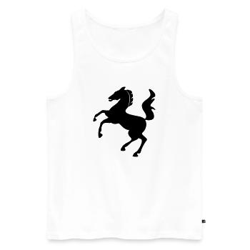 Pferd Symbol dynamisch springend - Männer Premium Bio Tank Top - Weiß - Vorne - Michal (187cm)