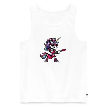 Licorne Rock Métal musicien guitare Design - Débardeur bio Premium Homme - blanc - Devant - Michal (187cm)