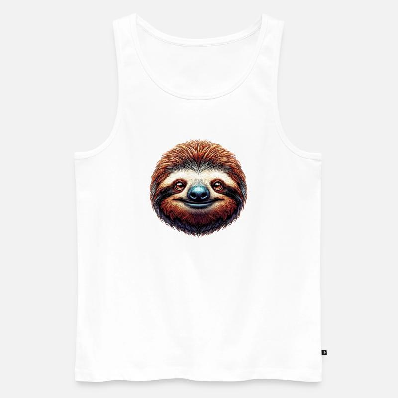 Faultier - Männer Premium Bio Tank Top - Weiß