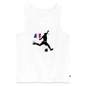 Fußball Spieler Explosion Frankreich Team EM 2024 - Männer Premium Bio Tank Top - Weiß - Vorne - Michal (187cm)