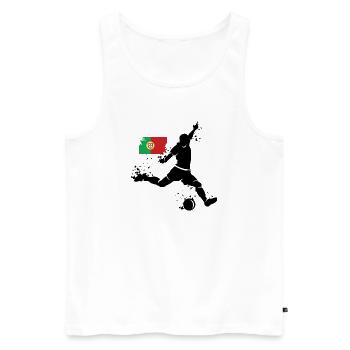 Fußball Spieler Explosion Portugal EM 2024 Symbol - Männer Premium Bio Tank Top - Weiß - Vorne - Michal (187cm)