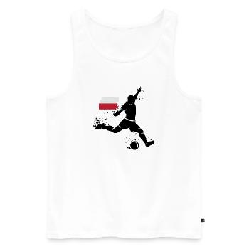 Fußball Spieler Explosion Polen EM 2024 Symbol - Männer Premium Bio Tank Top - Weiß - Vorne - Michal (187cm)
