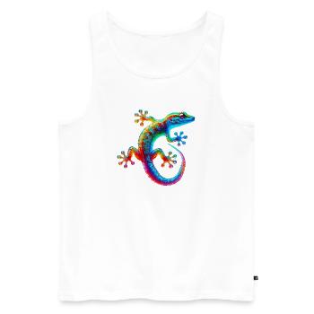 Gecko - Men's Premium Organic Tank Top - white - Front - Michal (187cm)