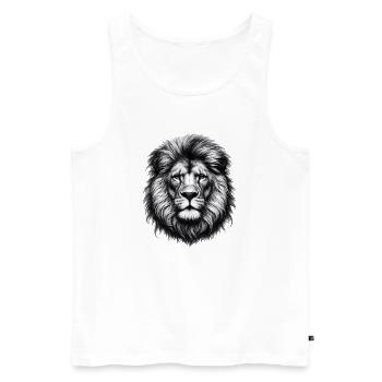 Lion - Men's Premium Organic Tank Top - white - Front - Michal (187cm)