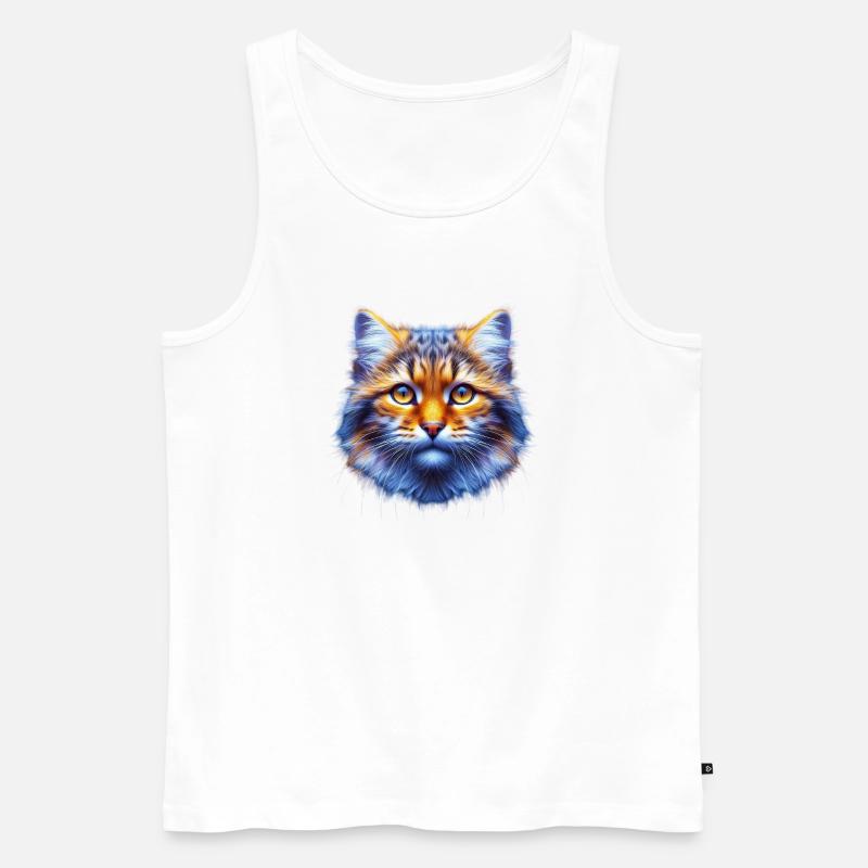Katze - Männer Premium Bio Tank Top - Weiß