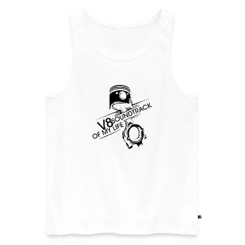 V8 Kolben Soundtrack Motor musclecar Musik icon - Männer Premium Bio Tank Top - Weiß - Vorne - Michal (187cm)