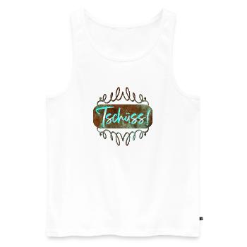 ABSCHIED KOLLEGEN JOBWECHSEL TSCHÜSS SAGEN - Männer Premium Bio Tank Top - Weiß - Vorne - AI Model Male 178 light (178cm)