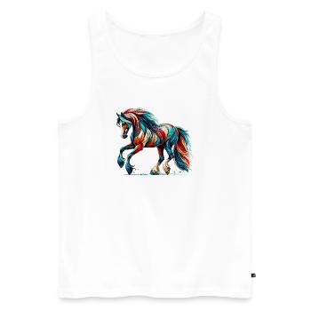 Cheval - Débardeur bio Premium Homme - blanc - Devant - Michal (187cm)