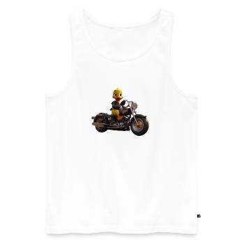 Duck Biker - Männer Premium Bio Tank Top - Weiß - Vorne - AI Model Male 178 light (178cm)