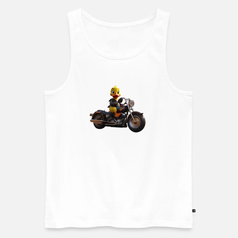 Duck Biker - Männer Premium Bio Tank Top - Weiß