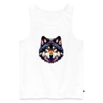 Wolf - Men's Premium Organic Tank Top - white - Front - Michal (187cm)