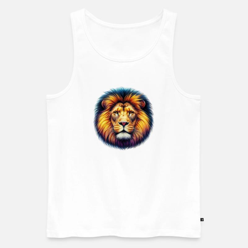 Löwe - Männer Premium Bio Tank Top - Weiß