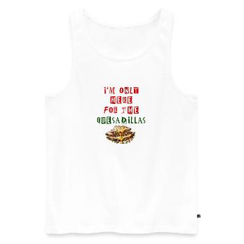 Je ne suis là que pour les quesadillas Mexique - Débardeur bio Premium Homme - blanc - Devant - Michal (187cm)