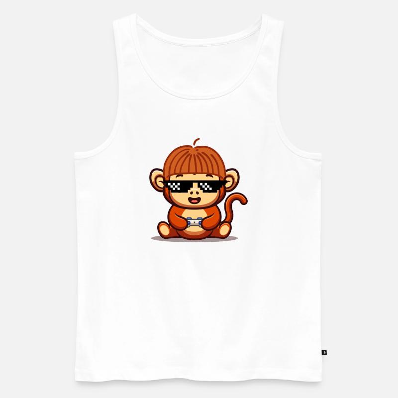 Gaming Affe - Männer Premium Bio Tank Top - Weiß