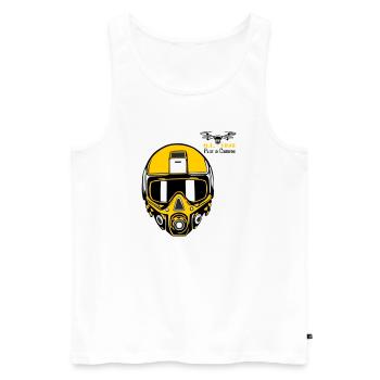 Drohnenpilot 3 - Männer Premium Bio Tank Top - Weiß - Vorne - AI Model Male 178 light (178cm)