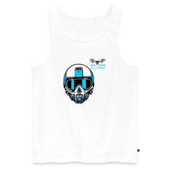 Drohnenpilot 2 - Männer Premium Bio Tank Top - Weiß - Vorne - AI Model Male 178 light (178cm)