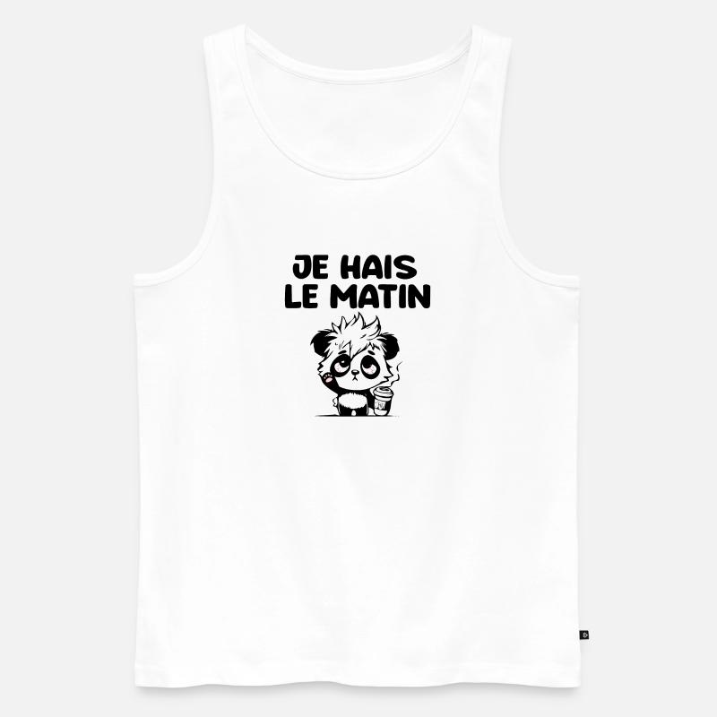 Ich hasse den morgendlichen Panda - Männer Premium Bio Tank Top - Weiß