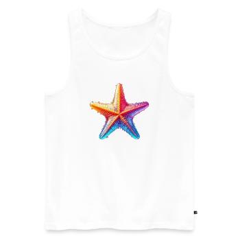 Seestern - Männer Premium Bio Tank Top - Weiß - Vorne - AI Model Male 178 light (178cm)