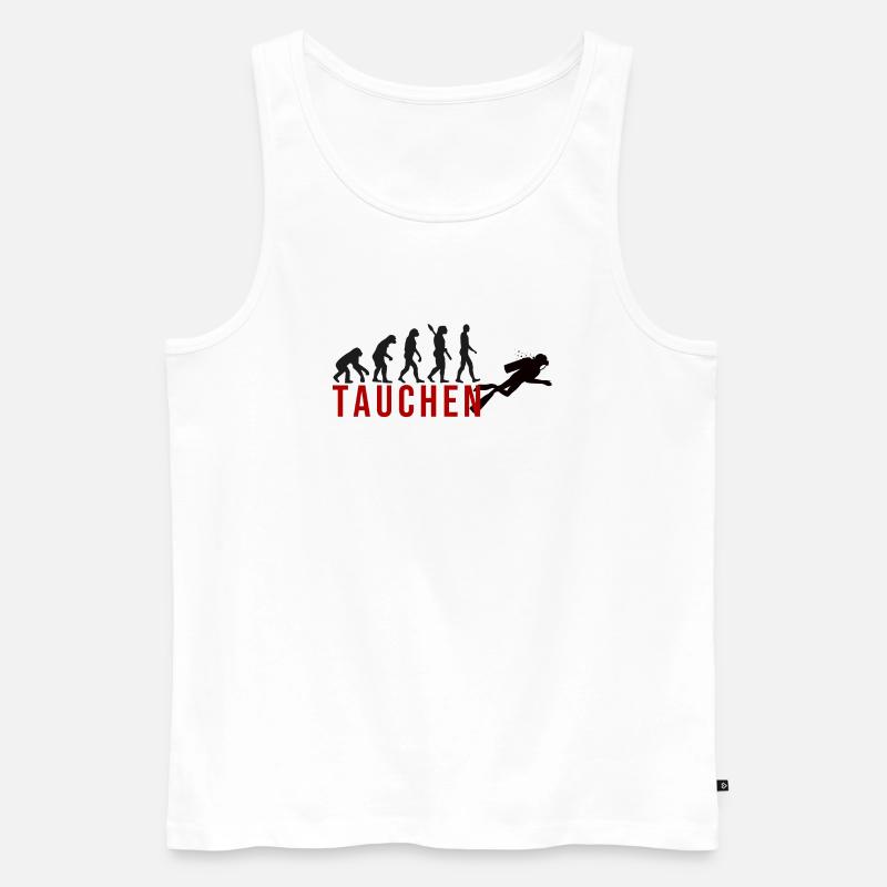 Ecolution Tauchen - Männer Premium Bio Tank Top - Weiß