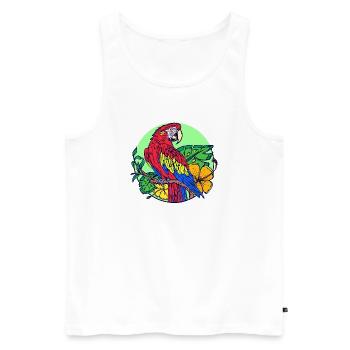 Bird, Animal, Parrot, Pet, Tropical, Zoo Animals - Men's Premium Organic Tank Top - white - Front - Michal (187cm)