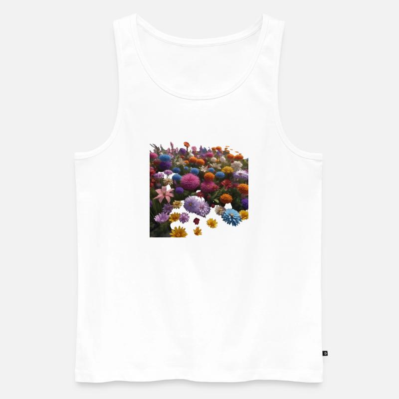 Bunte Blumen - Männer Premium Bio Tank Top - Weiß