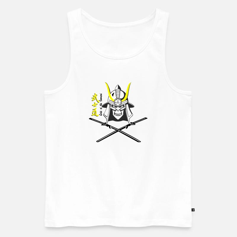 Samuraihelm Kabuto 5 - Männer Premium Bio Tank Top - Weiß