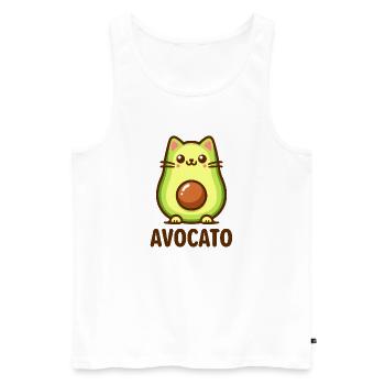 Avocato - Le Chat Mignon Avocat Chemise - Débardeur bio Premium Homme - blanc - Devant - Michal (187cm)