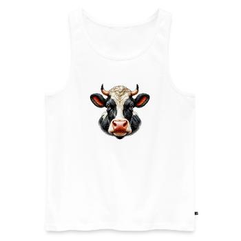Vache - Débardeur bio Premium Homme - blanc - Devant - Michal (187cm)