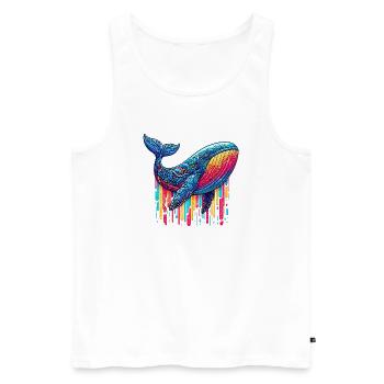 Baleine - Débardeur bio Premium Homme - blanc - Devant - AI Model Male 178 light (178cm)