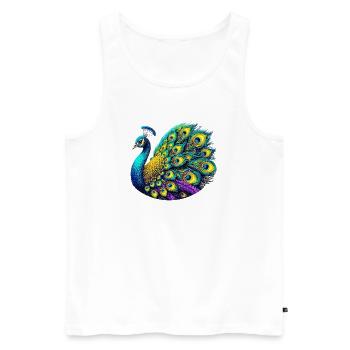 Peacock - Men's Premium Organic Tank Top - white - Front - AI Model Male 178 light (178cm)