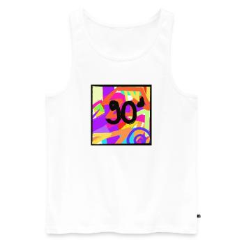 Retro style 90s design - Men's Premium Organic Tank Top - white - Front - AI Model Male 178 light (178cm)