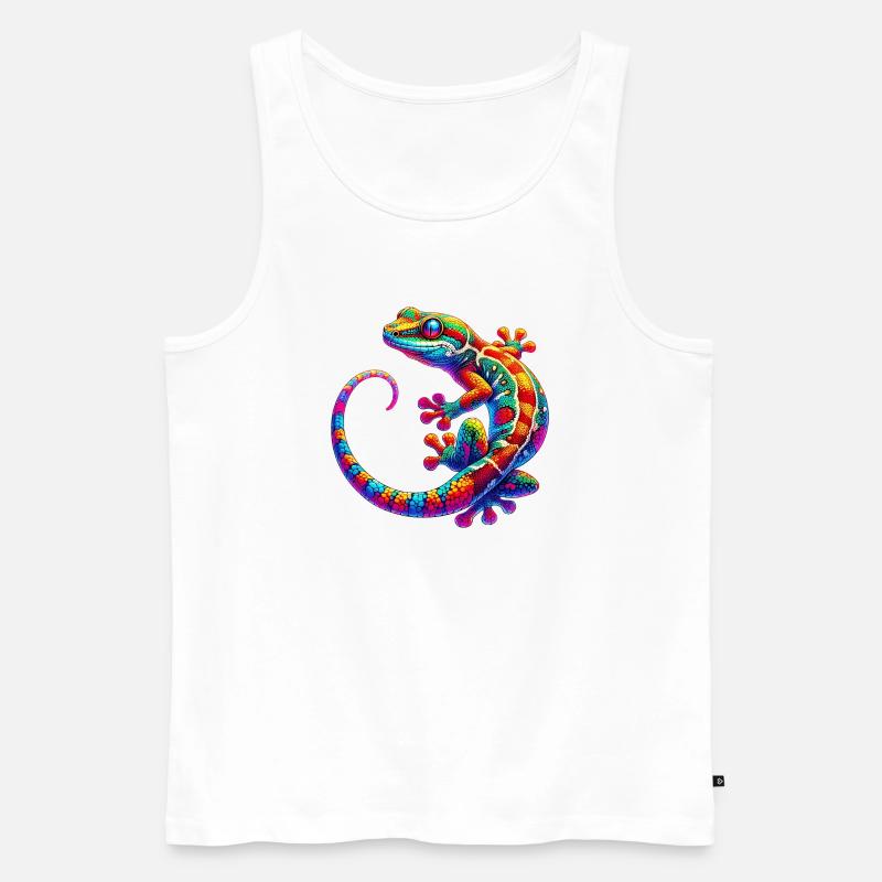 Gecko - Männer Premium Bio Tank Top - Weiß
