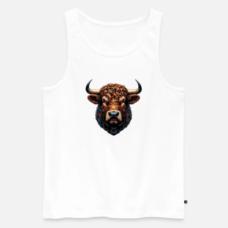 Stier - Männer Premium Bio Tank Top - Weiß
