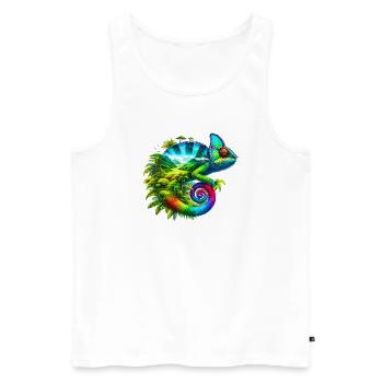 Chameleon - Men's Premium Organic Tank Top - white - Front - AI Model Male 178 light (178cm)