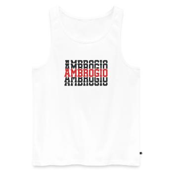 t-shirt Ambrogio gift t-shirt stacked text - Men's Premium Organic Tank Top - white - Front - AI Model Male 178 light (178cm)