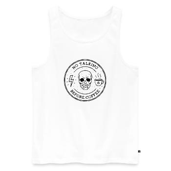 café tête de mort - Débardeur bio Premium Homme - blanc - Devant - Michal (187cm)
