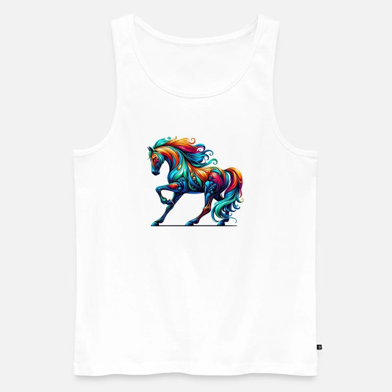 Pferd - Männer Premium Bio Tank Top - Weiß