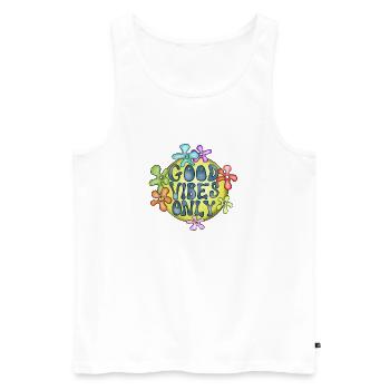 Hippie Amour Paix Design - Débardeur bio Premium Homme - blanc - Devant - AI Model Male 178 light (178cm)