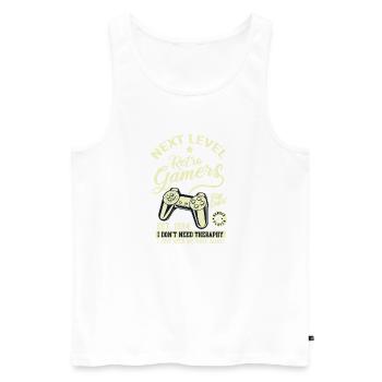 Retro Gamers - Männer Premium Bio Tank Top - Weiß - Vorne - Michal (187cm)