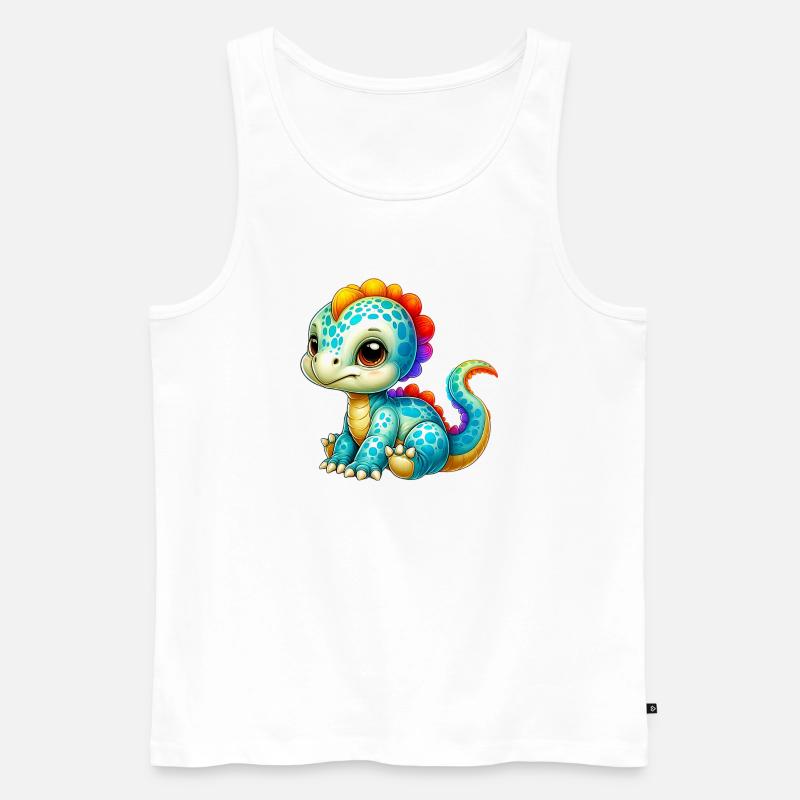 Dinosaurier - Männer Premium Bio Tank Top - Weiß