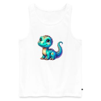 Dinosaur - Men's Premium Organic Tank Top - white - Front - Michal (187cm)