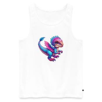 Dinosaure - Débardeur bio Premium Homme - blanc - Devant - Michal (187cm)